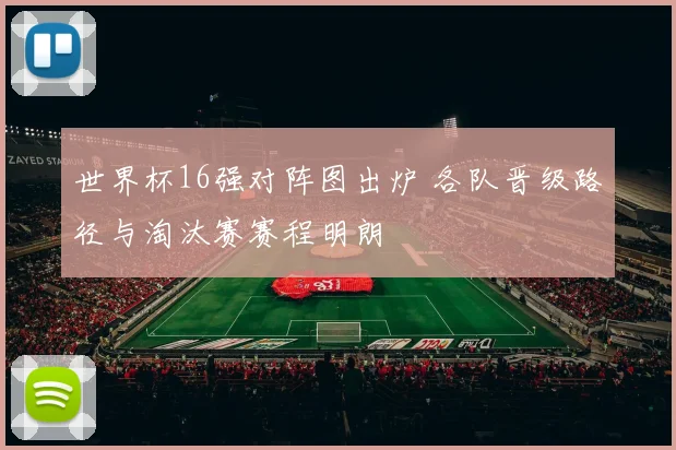 世界杯16强对阵图出炉 各队晋级路径与淘汰赛赛程明朗